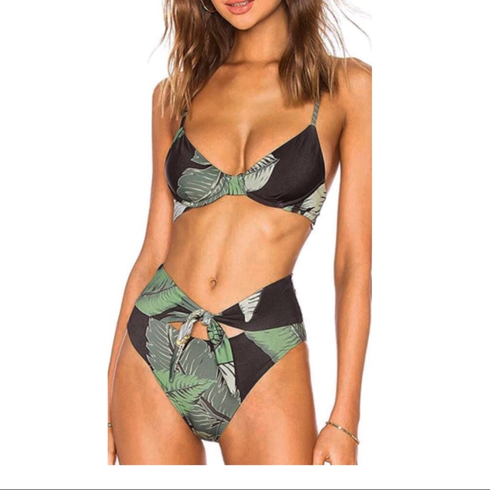 🌿 NWT Palm Leaf Bikini